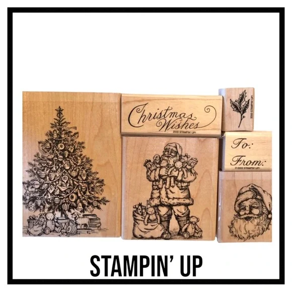 Stampin’ Up “Old Fashioned Christmas” Set of 6 Rubber Stamp Scrapbooking Cards - Picture 1 of 13